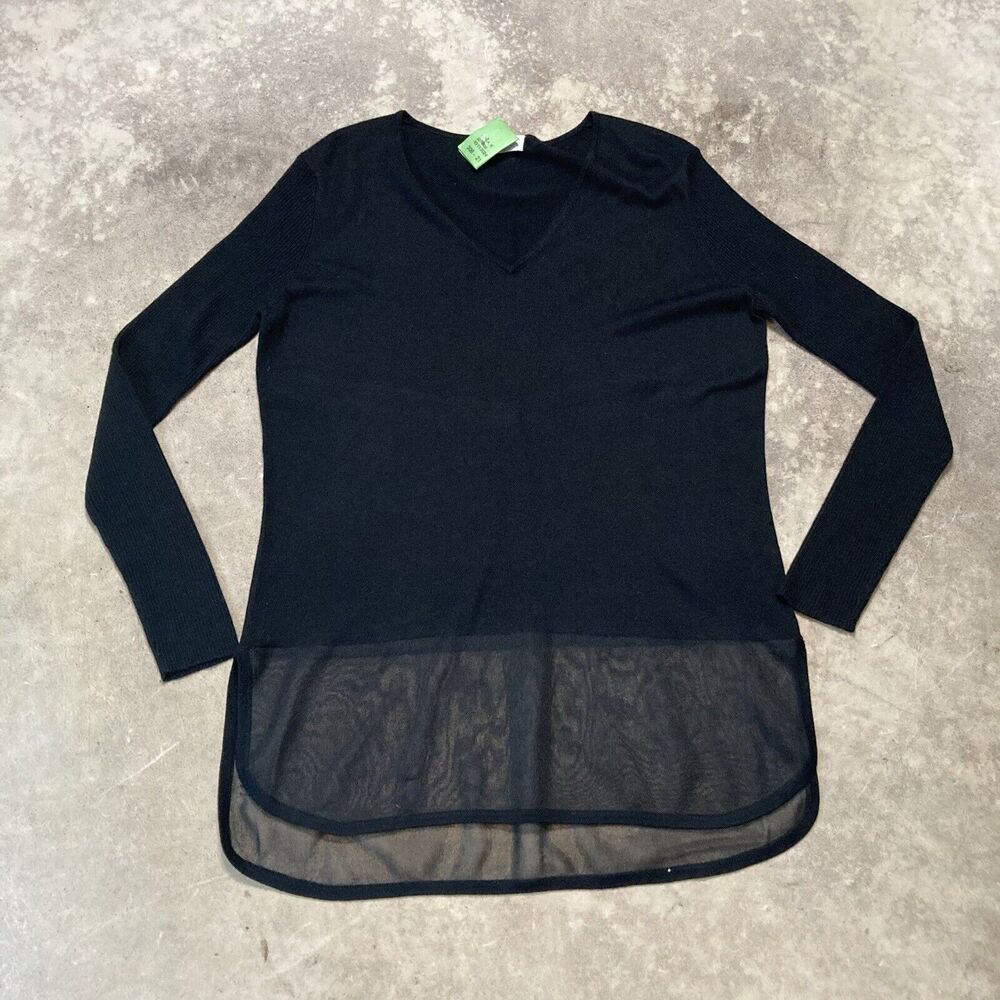 Lola Sophie Sweater‎ Womens Small Black Silk Cashmere Minimalist Lightweight